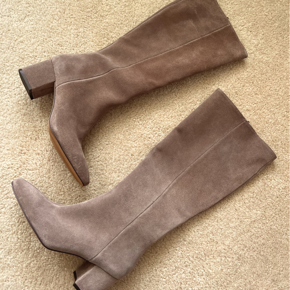 Sold out online! Only worn once! Ann Taylor Suede Boots!